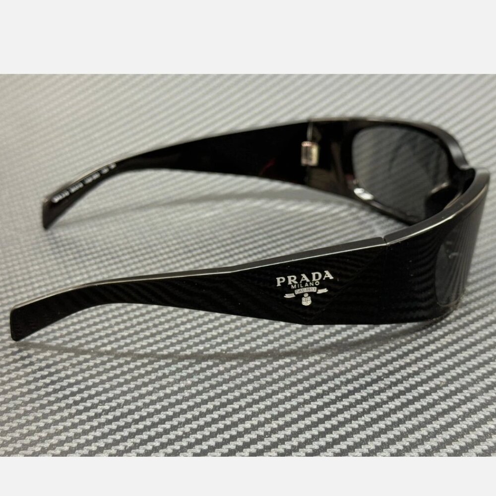 PRADA 60mm Black Dark Grey Men's Sunglasses - Picture 3 of 5